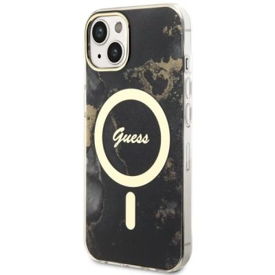 2. Etui Guess Golden Marble MagSafe na iPhone 14 Plus - czarne