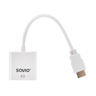 6. SAVIO ADAPTER HDMI (M) -VGA(F) BIAŁY CL-201