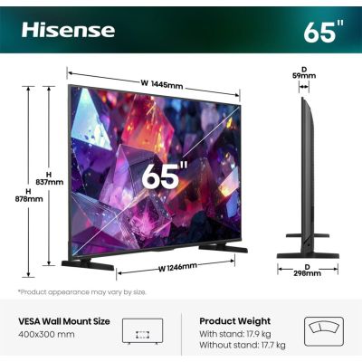 2. Hisense 65E7S PRO 165,1 cm (65") 4K Ultra HD Smart TV Wi-Fi Czarny