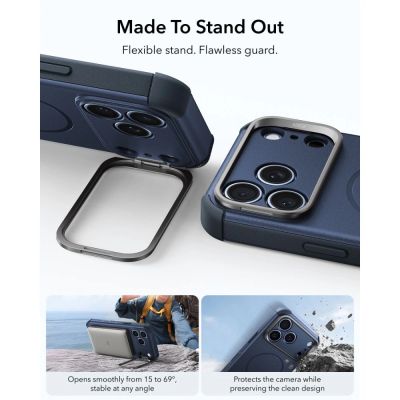 4. Etui ESR Cyber Tough Kickstand MagSafe na iPhone 18 Pro / 17 Pro - granatowe
