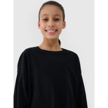 Longsleeve oversize gładki dziewczęcy 4F 4FJWSS25TLONF377-20S