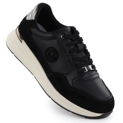 Skórzane półbuty damskie czarne Filippo DP7106/25