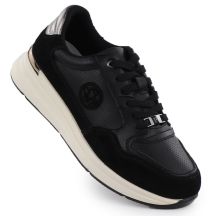 Skórzane półbuty damskie czarne Filippo DP7106/25