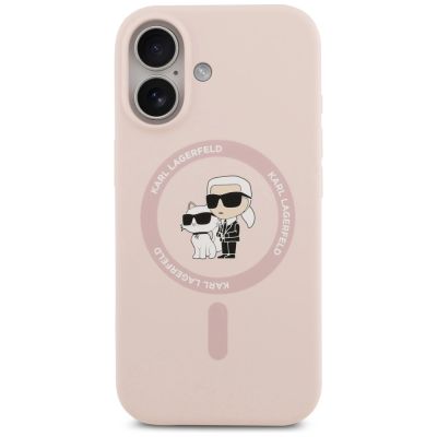 3. Etui Karl Lagerfeld Silicone Karl&Choupette Ring MagSafe do iPhone 17 - różowe