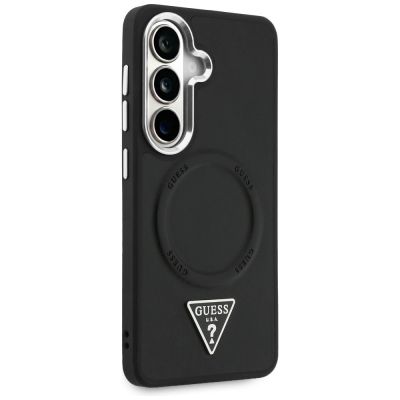 4. Etui Guess Embossed Ring Triangle Logo MagSafe na Samsung Galaxy S26 - czarne