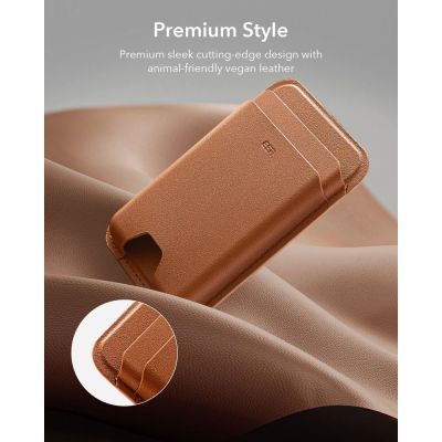 7. Portfel magnetyczny ESR Classic Magnetic Wallet MagSafe na telefon - brązowy
