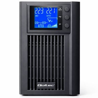 6. Qoltec Zasilacz awaryjny UPS Pure Sine Wave | 1kVA | 800W | AVR | LCD |  Czysty Sinus