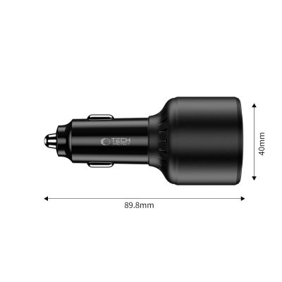 3. Ładowarka samochodowa CC04 3-porty PD175W - czarna