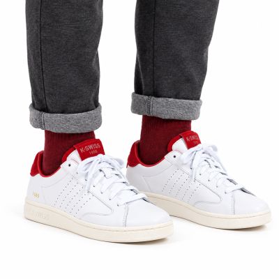 6. Sneakersy K-swiss LOZAN KLUB LTH WHITE/MARS RED/SNOW WHITE-M (07263-113-M)