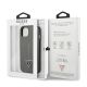 8. Etui Guess Saffiano Triangle Logo na iPhone 14 - srebrne