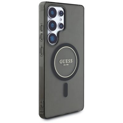 4. Etui Guess Glitter Circle Classic Logo MagSafe do Samsung Galaxy S25 Ultra czarny