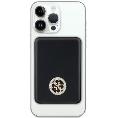 2. Powerbank indukcyjny Guess MagSafe 4G Strassed Metal Logo 15W 5000mAh - czarny