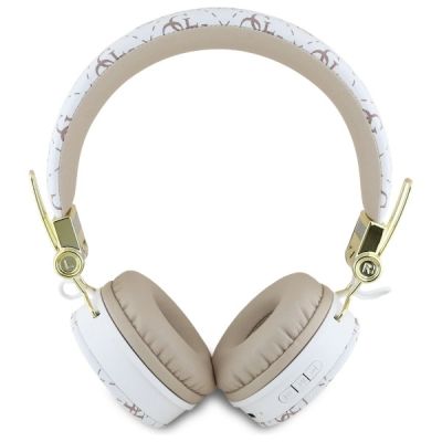 3. Słuchawki nauszne Bluetooth Guess 4G Triangle Round Shape ENC - białe