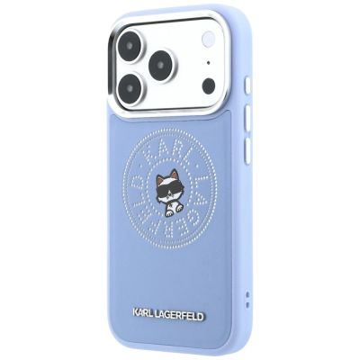 2. Etui Karl Lagerfeld Point & Choupette Sketch MagSafe na iPhone 18 Pro / 17 Pro - niebieskie