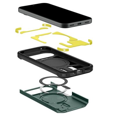 7. Etui Spigen Tough Armor Mag MagSafe na Google Pixel 11 - ciemnozielone