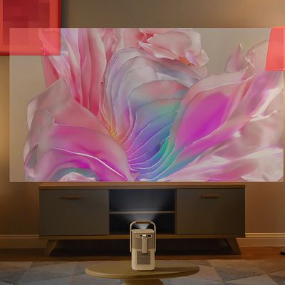 25. Projektor multimedialny Yaber T2 Plus LCD FullHD 1080p z głośnikami JBL - beżowy