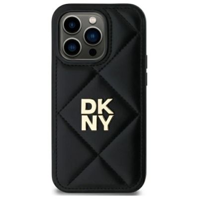 3. Etui DKNY Quilted Stack Logo na iPhone 14 Pro - czarne