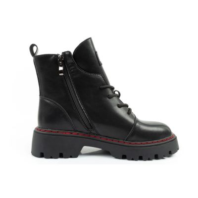 4. Lee Cooper buty botki trapery damskie sztyblety skórzane ocieplane czarne czerwone