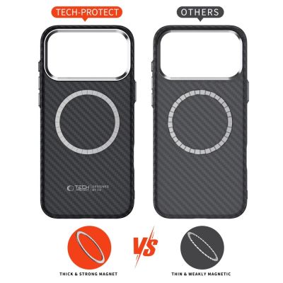 5. Etui Tech-Protect Ion Carbon MagSafe na iPhone 17 Pro Max - szaro-czarne