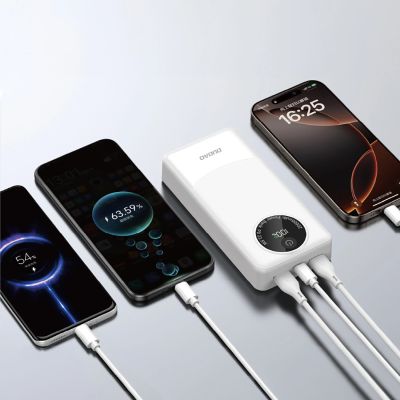 4. Powerbank Dudao K12Pro 22,5W PD 20000mAh USB-A, USB-C - biały