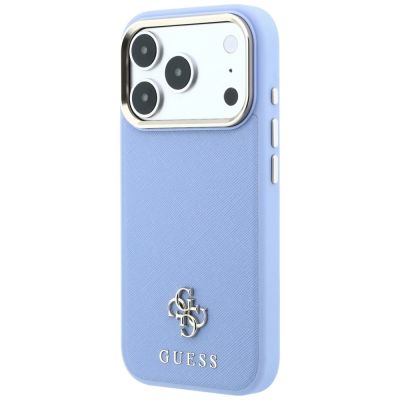 2. Etui Guess Saffiano Small 4G & Classic Logo MagSafe na iPhone 18 Pro / 17 Pro - jasnoniebieskie