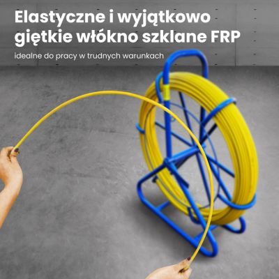 8. Pilot Extralink 3.8mm 75m | Pilot do przeciągania kabli | włókno szklane FRP, śr. 3,8mm, dł. 75m, żółty