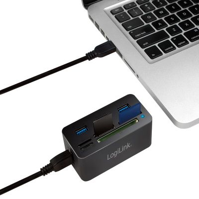 4. LogiLink CR0042 stacja dokująca Przewodowa USB 3.2 Gen 1 (3.1 Gen 1) Type-A Czarny