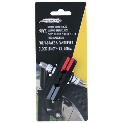 5. KLOCKI HAMULCOWE 2SZT MOCOWANIE NA NAKRĘTKI 3 RODZAJE GUM 70MM BICYCLE GEAR