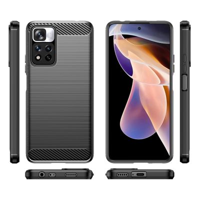 8. Carbon Case elastyczne etui pokrowiec Xiaomi Redmi Note 11 Pro+ 5G (China) / 11 Pro 5G (China) / Mi11i HyperCharge / Poco X4 NFC czarny
