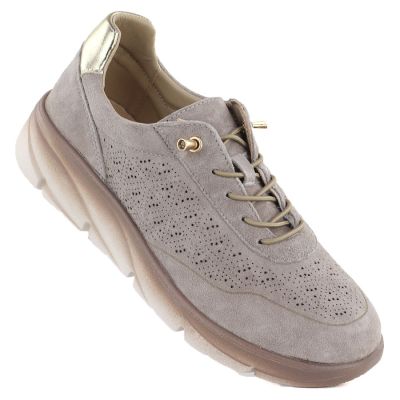 13. Czółenka damskie na obcasie cielisty Sergio Leone 1459