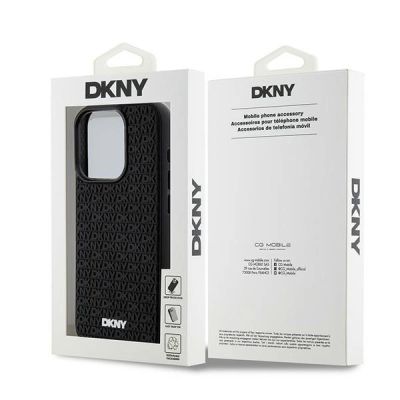 8. Etui DKNY 3D Rubber Repeat Pattern na iPhone 15 Pro Max - czarne
