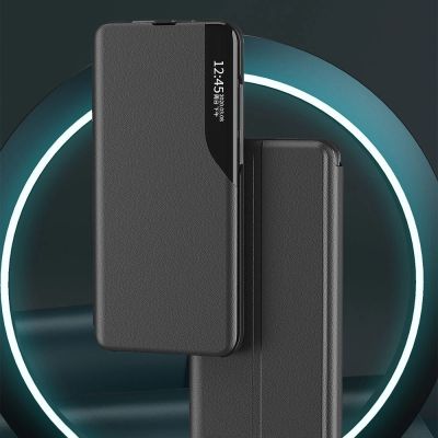 9. Eco Leather View Case elegancki futerał etui z klapką i funkcją podstawki Xiaomi Redmi Note 11T 5G / Redmi Note 11S 5G / Poco M4 Pro 5G  czarny