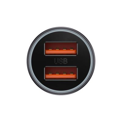 4. Ładowarka samochodowa Baseus Golden Contactor Max 2xUSB-A 60W - ciemnoszara