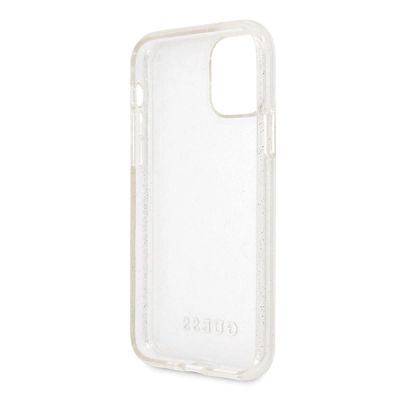 4. Etui Guess Glitter na iPhone 11 Pro - srebrne