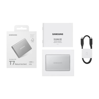 12. Dysk zewnętrzny SSD Samsung T7 Resurrected 2TB Srebrny