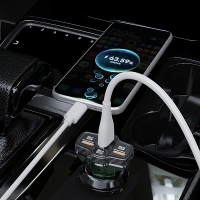 8. Ładowarka samochodowa Dudao R78 78W USB-C PD / 2xUSB-A QC - czarna