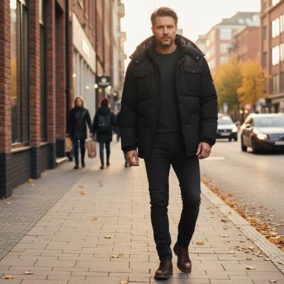 7. Kurtka męska Geographical Norway BAREDA DB BLACK MEN 096 BLACK (WY3882H/GN-NOIR)