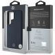 8. Etui Mercedes Leather Debossed Lines MagSafe na Samsung Galaxy S25 Ultra - niebieskie