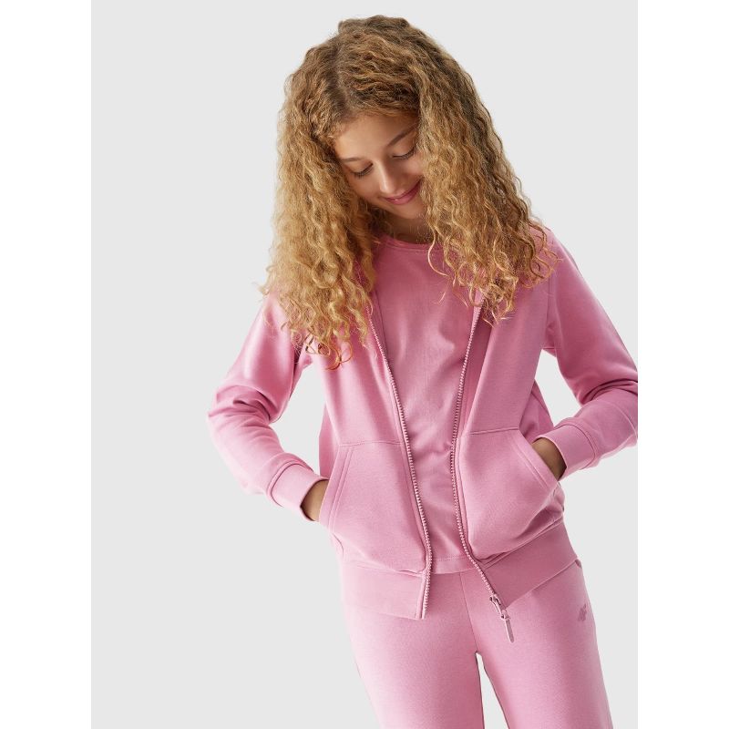 4. Bluza dresowa rozpinana z kapturem dziewczęca 4F Junior