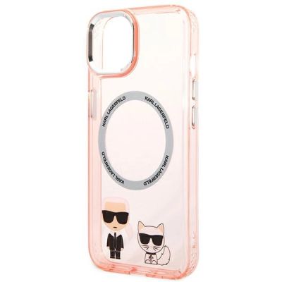 6. Etui Karl Lagerfeld Karl&Choupette Aluminium MagSafe na iPhone 14 Plus - różowe