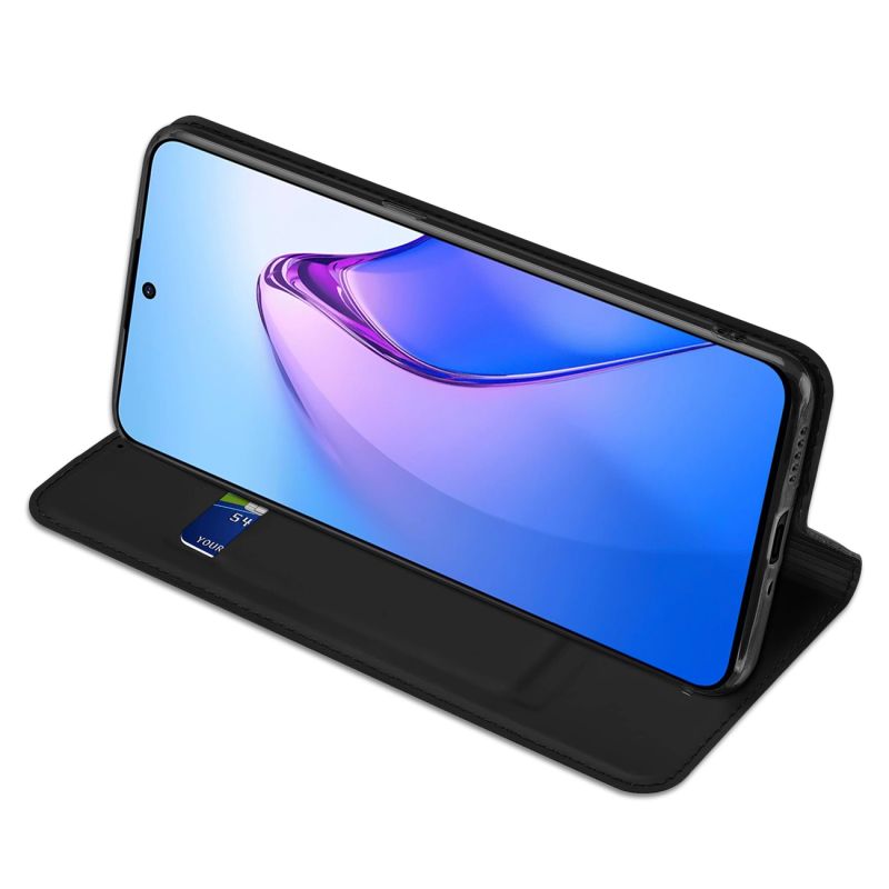 5. Dux Ducis Skin Pro etui Oppo Reno 8 Pro pokrowiec z klapką portfel na kartę podstawka czarne
