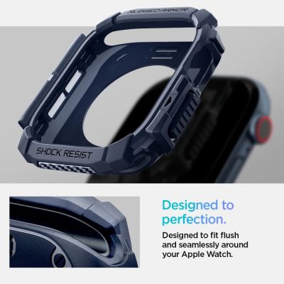11. Etui Spigen Rugged Armor na Apple Watch 10 46 mm - granatowe