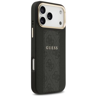4. Etui Guess 4G Stripe MagSafe na iPhone 17 Pro Max - czarne