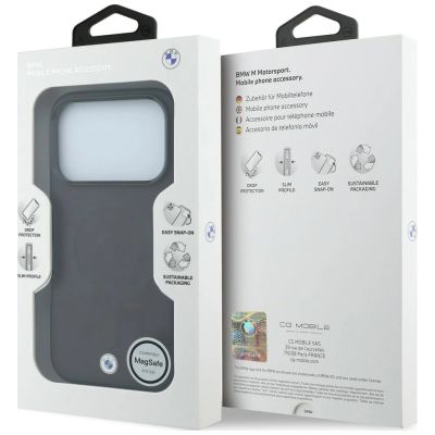 8. Etui BMW Sign Frosted IML & Metal Logo MagSafe na iPhone 18 Pro / 17 Pro - burgundowe