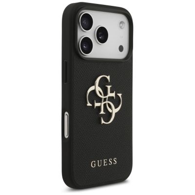 4. Etui Guess Grained Big 4G & Classic Logo na iPhone 17 Pro - czarne