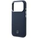 6. Etui Mercedes Leather Semi Wrap Wood Effect MagSafe na iPhone 17 Pro - granatowe