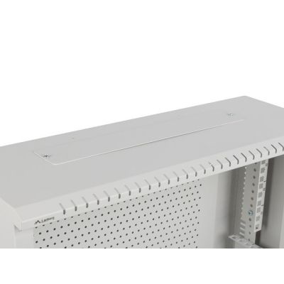 3. Szafa instalacyjna Lanberg rack wisząca 19" 4U+3U 540x200 niskoprofilowa szara (złożona)