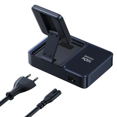 3. Stacja ładująca Baseus Nomos NH21 Qi2 160W 5w1 bezprzewodowa ze zwijanym kablem - czarna