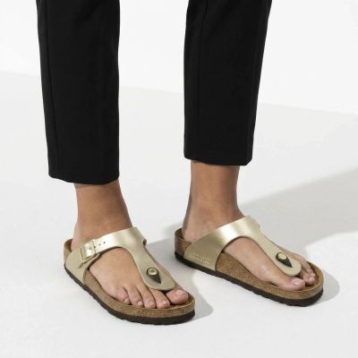 8. Japonki damskie Birkenstock Gizeh Birko-Flor Gold złote narrow wąskie (1016109)