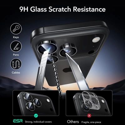 7. Osłona aparatu ESR Armorite na iPhone 14 Pro / Pro Max / 15 Pro / Pro Max / 16 Pro / Pro Max / 17 Pro / Pro Max - czarna